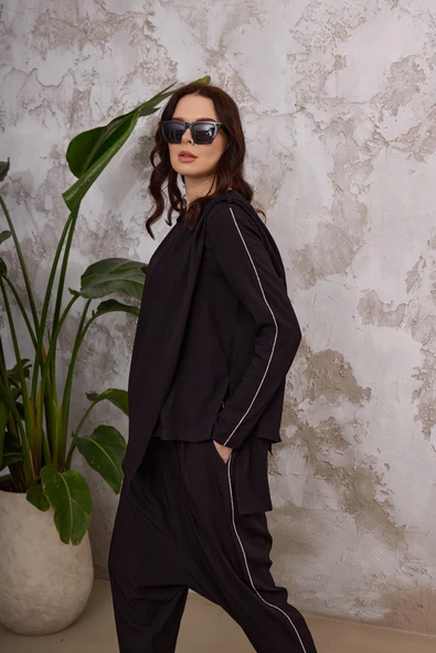 ZİNCİR ŞERİT AKSESUARLI ŞALVAR TAKIM - 3