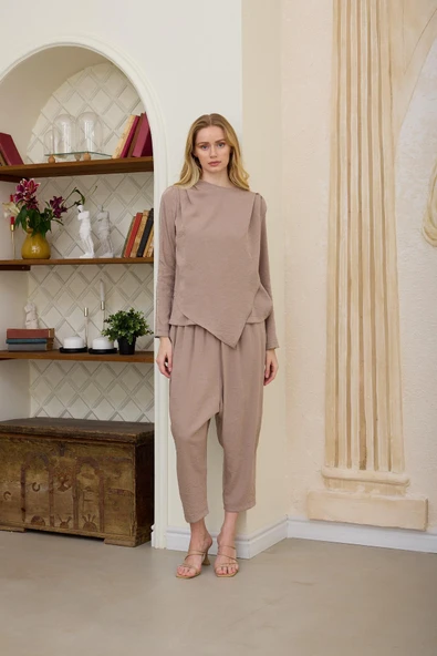 ZİNCİR ŞERİT AKSESUARLI ŞALVAR TAKIM - 5