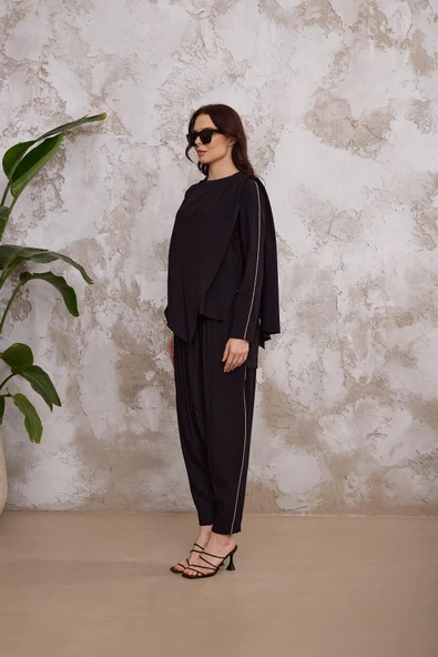 ZİNCİR ŞERİT AKSESUARLI ŞALVAR TAKIM - 2