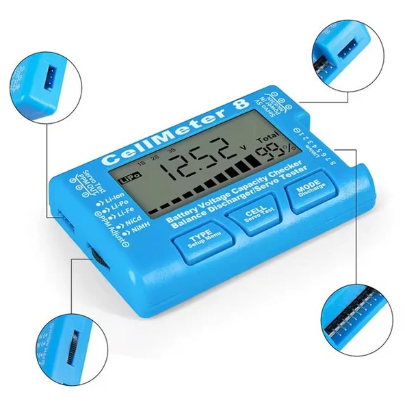 Powermaster PM-26959 Pil Kapasite Voltaj Test Cihazı RC 1-8S Lipo Lityum NIMH