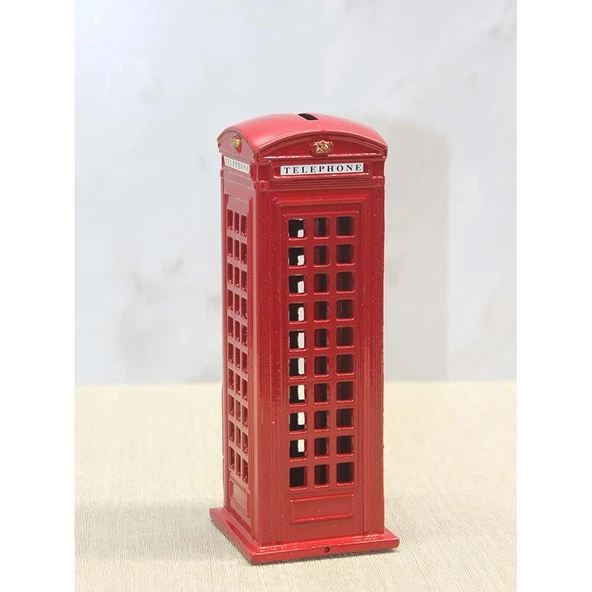 Dekoratif Metal Telefon Kulübesi Kumbara - 2