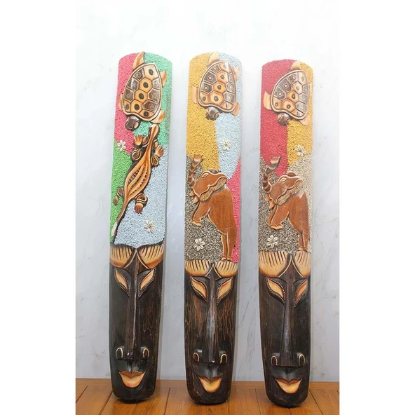 Ahşap Duvara Asmalı 1 Metre Maske - 2
