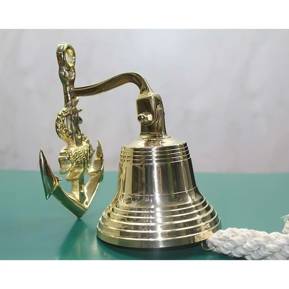 Pirinç Duvara Asmalı Çapalı Çan - 2