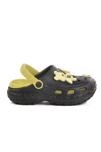 Ayakmod Siyah Eva Hafif Unisex Çocuk Sabo Terlik 960 P-F