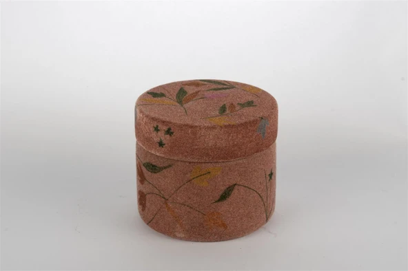 Mikasa Moor Bordo Kadife Çiçekli Cam Mum Pink Champagne 11x19cm - 2