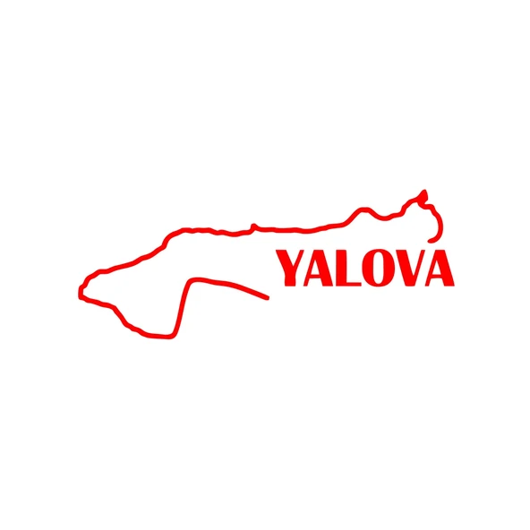 Yalova Harita Araba Sticker 17x17 Cm Kırmızı