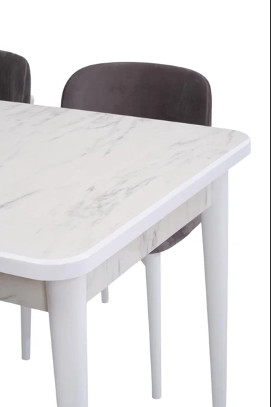 Duru MDF Lak Panel Açılır Yemek Mutfak Masası 90x160 - 7