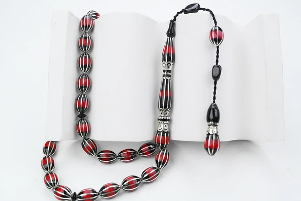 Arpa Model Oltu Taşı On lu Karpuz İşlemeli Tespih