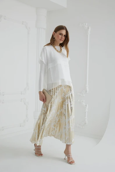 ŞİFON KATLI İKİLİ BLUZ