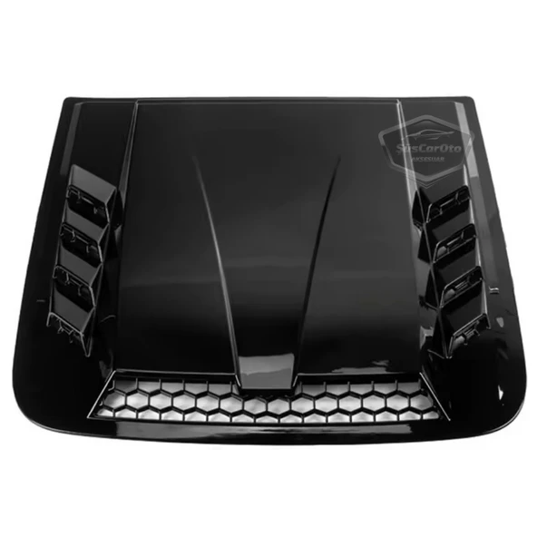 Üniversal Her Araca Uyumlu Geniş Büyük Boy Kaput Üstü Havalandırma Izgarası Tavan Vent Air Scoop İthal Petekli 51 x 47 cm - 2