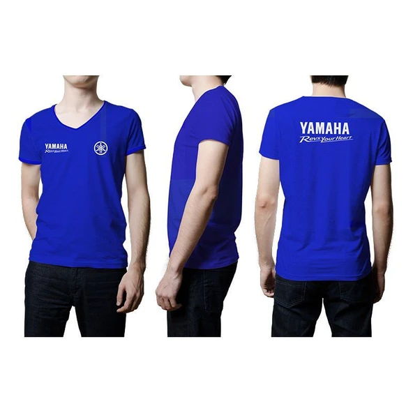 YAMAHA MAVİ DESENLİ T-SHİRT
