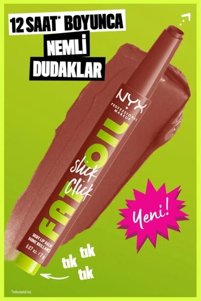 NYX Professional Makeup Fat Oil Slick Click Parlatıcı Nemlendirici Nude Tonlu Dudak Balmı - 05 Link In My Bio - 4