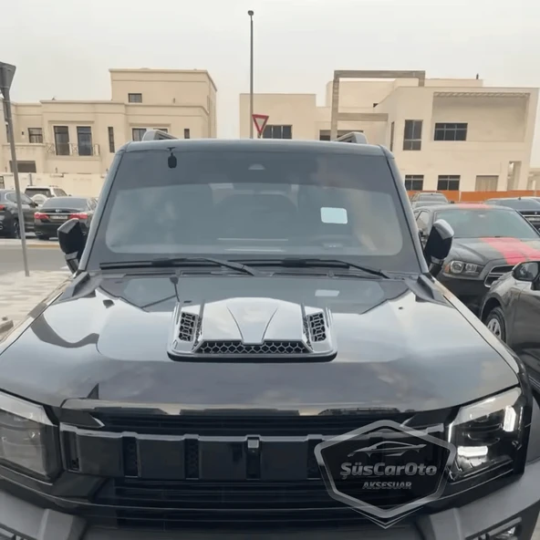 Üniversal Her Araca Uyumlu Geniş Büyük Boy Kaput Üstü Havalandırma Izgarası Tavan Vent Air Scoop İthal Petekli 51 x 47 cm - 3