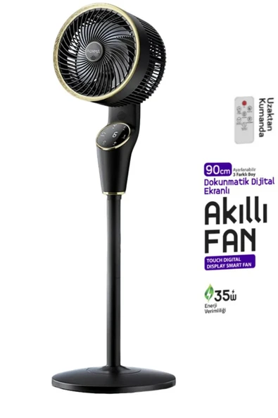Auhma ACFN03 Siyah 35W 90 Cm Sessiz Soğutucu Dokunmatik Harketli Akıllı Fan