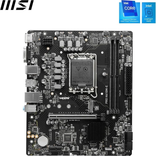 MSI Pro H610M-E Intel LGA1700 DDR5 Micro ATX Anakart Outlet