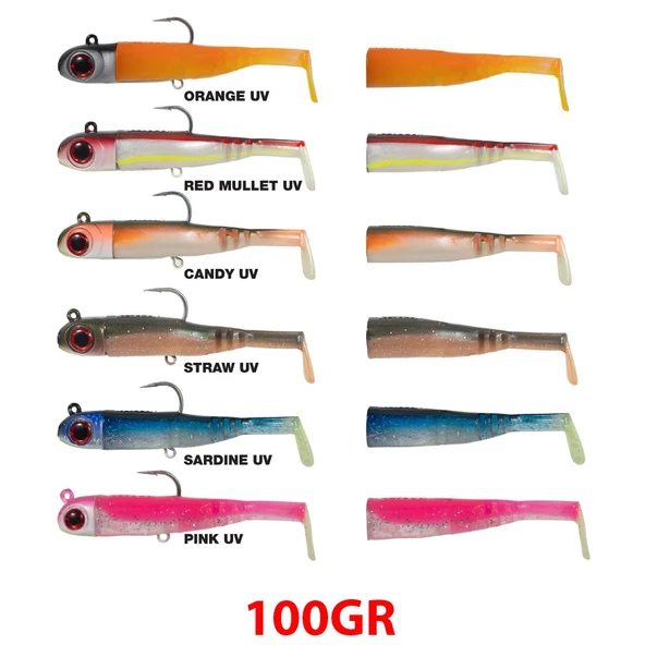 Seabor Lily Shad 12cm 100gr 2+1 Off Shore Silikon Yem  Orange UV - 1