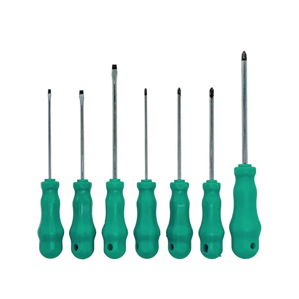 Tornavida Seti Düz Yıldız Uçlu (7'Li SET) Mıknatıslı Vida Sıkma Sökme - 5
