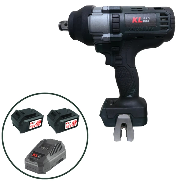 Klpro KLSS18BHX-50(3/4") 18V/5Ah. 800nm 3/4" Kömürsüz Şarjlı Darbeli Somun Sıkma/Sökme Makinesi
