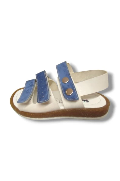 Şiringenç 1574-20 Anatomik 3 Çirt Bant Erkek Çocuk Sandalet Lacivert Beyaz 26-30 - Resim 2