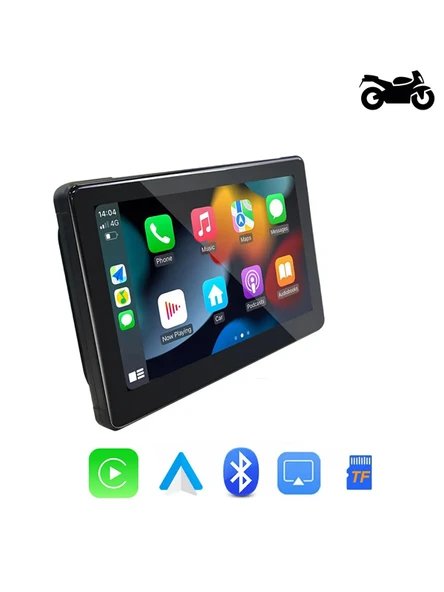 7'' CarPlay Motosiklet Gidon için Su Geçirmez Navigasyon Akıllı Ekran İOS ve Android Uyumlu - 3