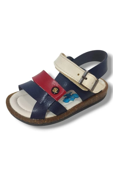 Şirinbebe 1549-20 Anatomik 3 Bant Kemer Tokalı Erkek Çocuk Sandalet Lacivert Kırmızı 21-25 ürün görseli