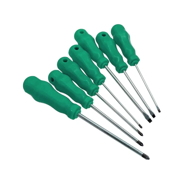 Tornavida Seti Düz Yıldız Uçlu (7'Li SET) Mıknatıslı Vida Sıkma Sökme - 6