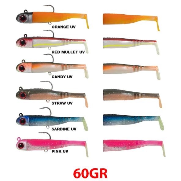 Seabor Lily Shad 11cm 60gr 2+1 Off Shore Silikon Yem  Red Mullet UV ürün görseli 1