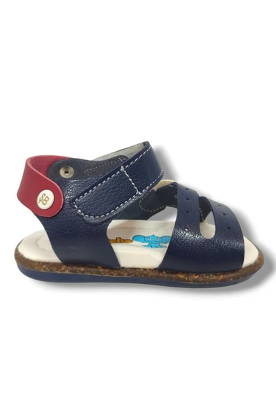 Şirinbebe 1547-20 Anatomik Dikiş Çirtli Bebek Erkek Sandalet Lacivert Beyaz 18-20 - Resim 3