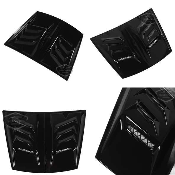 Üniversal Her Araca Uyumlu Geniş Midi Boy Kaput Üstü Havalandırma Izgarası Tavan Vent Air Scoop İthal Nikelajlı 48.5 x 35.5 cm - 3