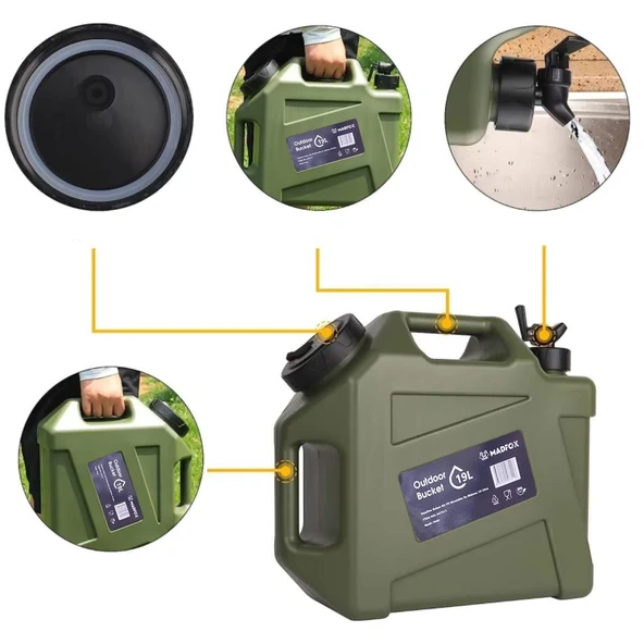 Madfox Galon Air PE Musluklu Su Bidonu 19 Litre - 5