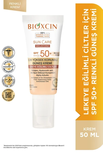 BİOXCİN SUN CARE MELATONE LEKE EĞİLİMLİ CİLTLER İÇİN RENKLİ GÜNEŞ KREMİ SPF50+ 50 ML - 6