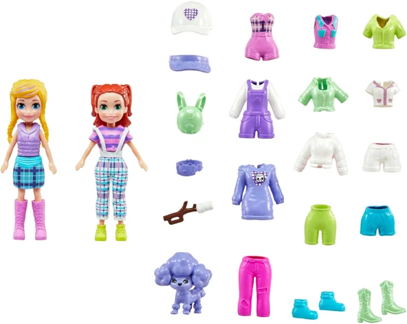Polly Pocket ve Arkadaşları Farklı Moda Aksesuarları Oyun Setleri HNF51-JCB23 - 2