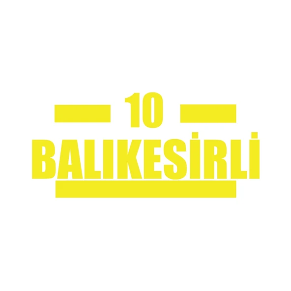 10 Balıkesirli Araba Sticker 17x17 Cm Sarı ürün görseli