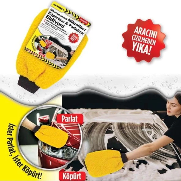 AUTOMIX Bikomponent Mikrofiber Köpürtme ve Parlatma Eldiveni - 4