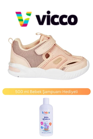 Vicco Luca Armalı Kız İlk Adım Pudra Spor Ayakkabı ( 500 ml Bebek Şampuanı Hediyeli )