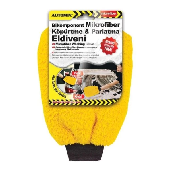 AUTOMIX Bikomponent Mikrofiber Köpürtme ve Parlatma Eldiveni
