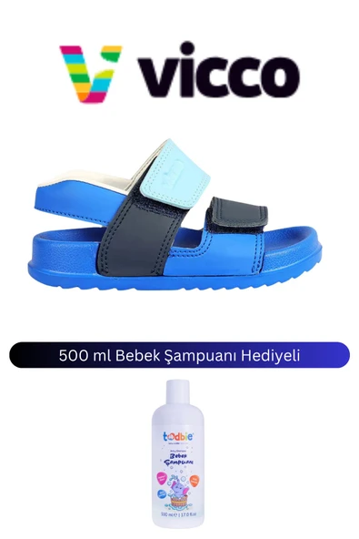 Vicco Krixi Hafif Erkek Bebek Saks Mavi Sandalet ( 500 ml Bebek Şampuanı Hediyeli )
