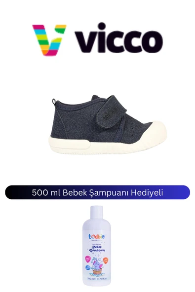 Vicco Anka Erkek Bebek Lacivert Rengi (Navy) Günlük Ayakkabı 500 ml Bebek Şampuanı Hediyeli