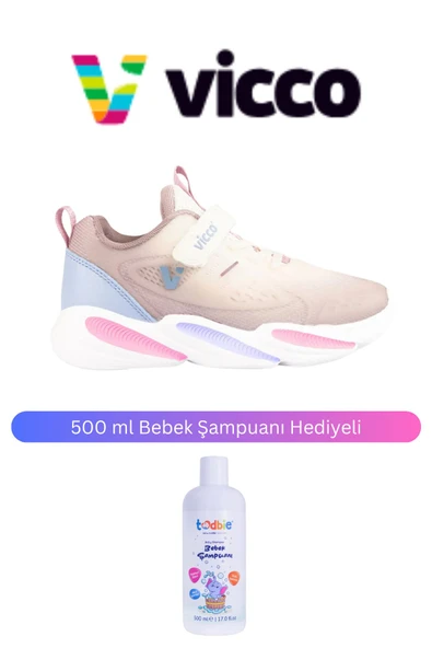 Vicco Samur Basic Kız Çocuk Pudra Spor Ayakkabı ( 500 ml Bebek Şampuanı Hediyeli )