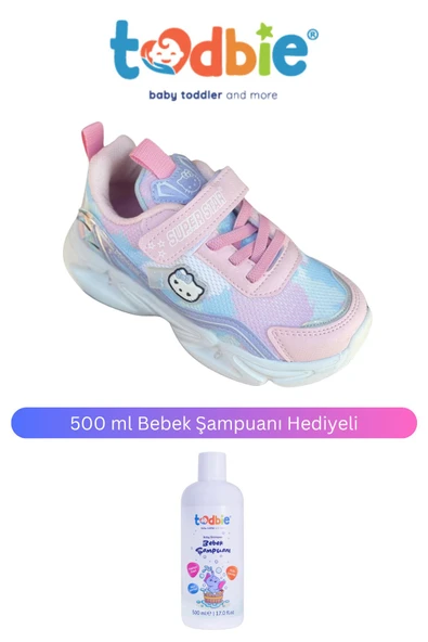 TODBİE Çocuk New 2025 Kids Trend Pembe & Mavi Spor Ayakkabısı ( +500 ml Bebek Şampuanı )