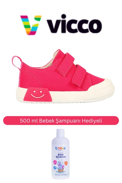 Vicco Luffy Unisex Okul Öncesi Işıklı Fuşya Spor Ayakkabı (500 ml Bebek Şampuanı Hediyeli )