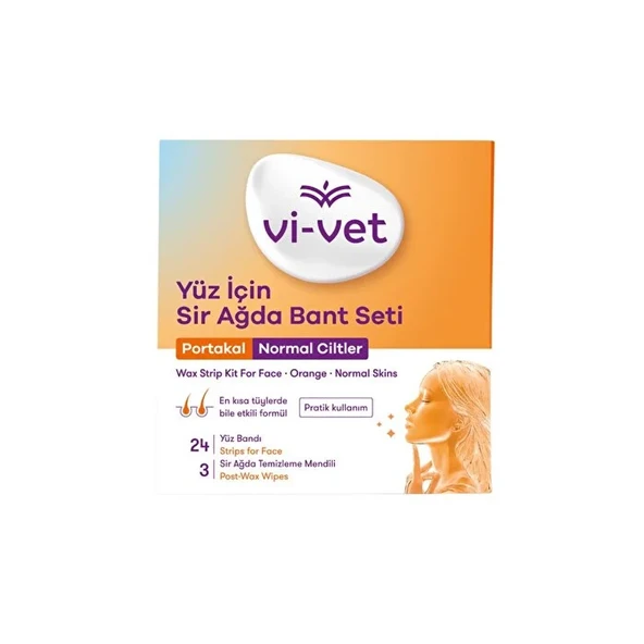 Vivet Yüz Sir Ağda Bandı Portakal 24'lü