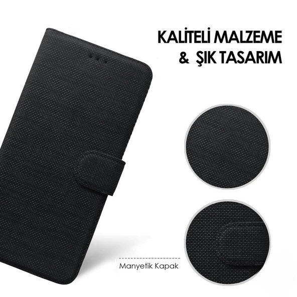 Samsung Galaxy S10 Plus Uyumlu Kapaklı Tam Korumalı Kumaş Kılıf - 4