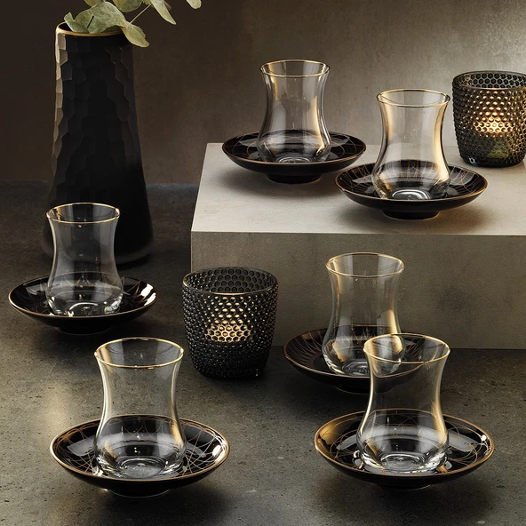 Sandro Moreno 1898 Davinci Siyah 12 Parça 6 Kişilik Çay Seti 150 Ml Ar212442