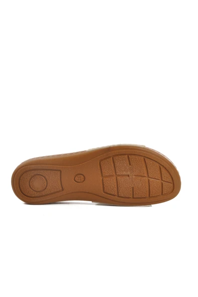 Aspor Bej Anatomik Kadın Düz Terlik - Resim 5