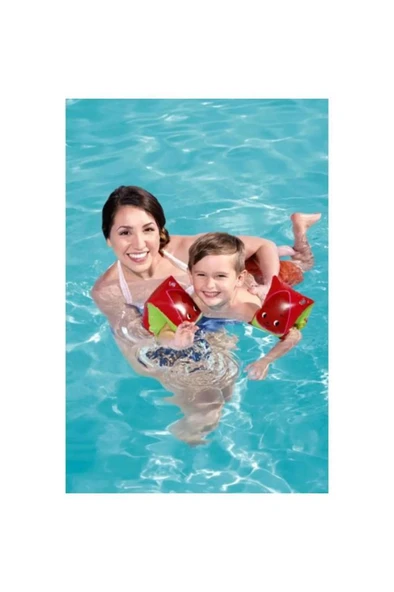 1 Çift 5-12 Yaş Çocuk Şişme Kolluk 30x15 cm Meyve Desenli Güvenli Havuz Deniz Yüzme Kolluğu - 4