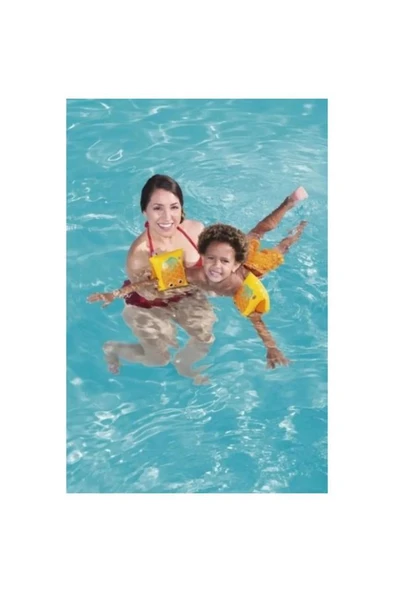 1 Çift 5-12 Yaş Çocuk Şişme Kolluk 30x15 cm Meyve Desenli Güvenli Havuz Deniz Yüzme Kolluğu - 2
