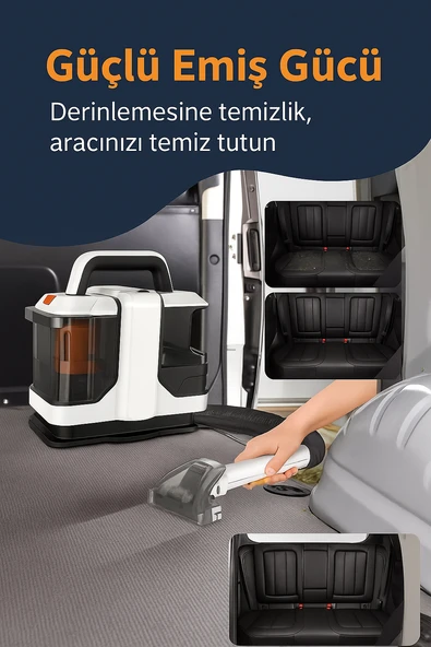Profesyonel Koltuk Temizleyici Makine  Çift Su Hazneli, Kompakt Tasarım - 3