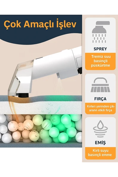 Profesyonel Koltuk Temizleyici Makine  Çift Su Hazneli, Kompakt Tasarım - 4