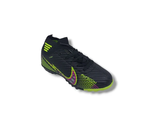 Twıngo 5585 Çocuk Siyah Sarı Bağcıklı Çorap Model Halı Saha Futbol Ayakkabısı - 4